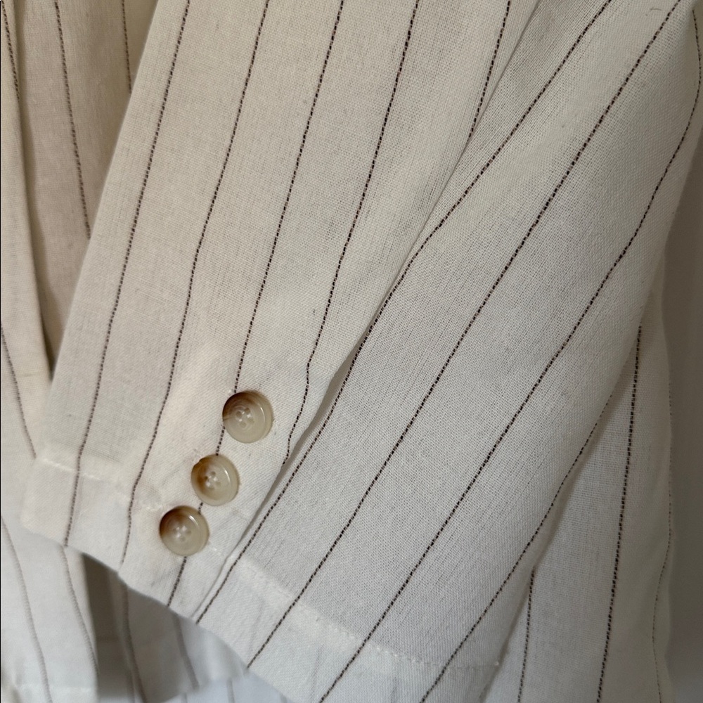 Kori Cream Pinstripe Blazer Jacket - Picture 4 of 6